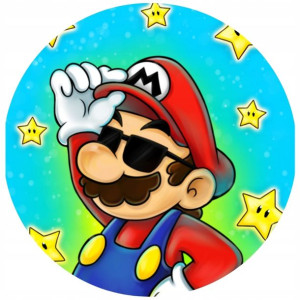 Opłatek Na Tort 20cm Super Mario Twój Napis Gratis