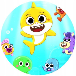 Opłatek Na Tort 20cm Baby Shark Twój Napis Gratis