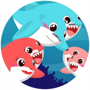 Opłatek Na Tort 20cm Baby Shark Twój Napis Gratis