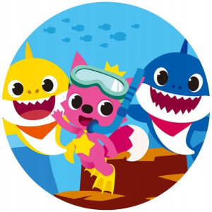 Opłatek Na Tort 20cm Baby Shark Twój Napis Gratis