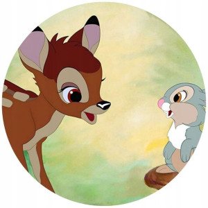 Opłatek Na Tort 20cm Bambi Sarenka Twój Napis