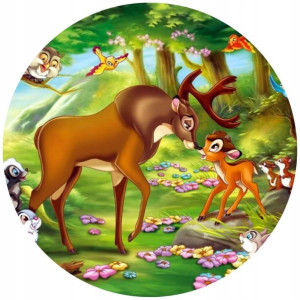 Opłatek Na Tort 20cm Bambi Sarenka Twój Napis