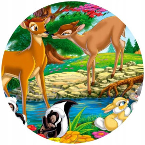 Opłatek Na Tort 20cm Bambi Sarenka Twój Napis
