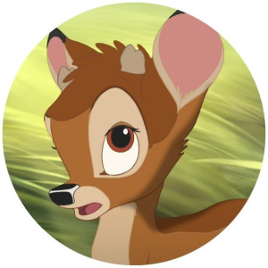 Opłatek Na Tort 20cm Bambi Sarenka Twój Napis