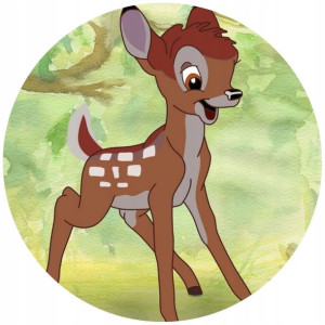 Opłatek Na Tort 20cm Bambi Sarenka Twój Napis