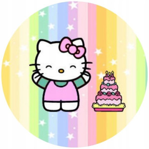 Opłatek Na Tort 20cm Hello Kitty Twój Napis Gratis