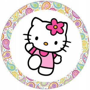 Opłatek Na Tort 20cm Hello Kitty Twój Napis Gratis