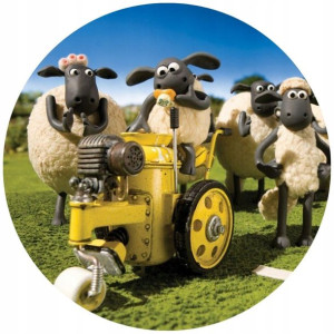 Opłatek Na Tort 20cm Baranek Shaun Twój Napis