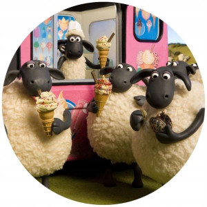Opłatek Na Tort 20cm Baranek Shaun Twój Napis