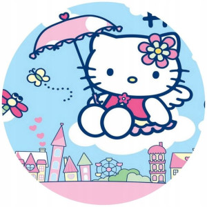 Opłatek Na Tort 20cm Hello Kitty Twój Napis Gratis