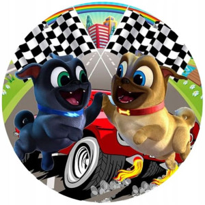 Opłatek Na Tort 20cm Bingo I Rolly Napis Gratis