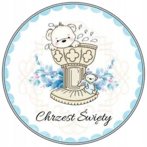 Opłatek Na Tort 20cm Chrzest Święty Twój Napis