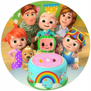 Opłatek Na Tort 20cm Cocomelon Twój Napis Super