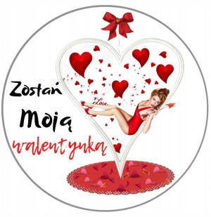 Opłatek Na Tort 20cm Walentynki Twój Napis Gratis