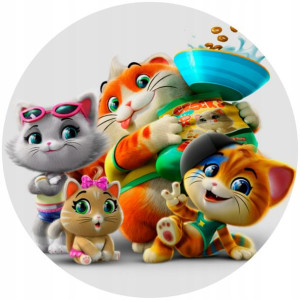 Opłatek Na Tort 20cm 44 Koty Cats Twój Napis Imię