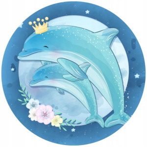 Opłatek Na Tort 20cm Delfin Twój Napis Imię Gratis