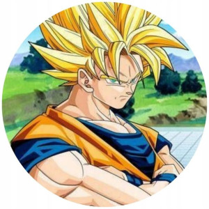 Opłatek Na Tort 20cm Dragon Ball Z Goku Twój Napis
