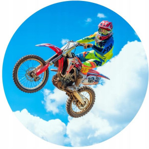 Opłatek Na Tort 20cm Cross Motor Twój Napis Gratis