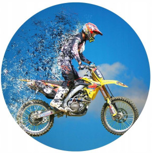Opłatek Na Tort 20cm Cross Motor Twój Napis Gratis