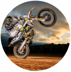Opłatek Na Tort 20cm Cross Motor Twój Napis Gratis