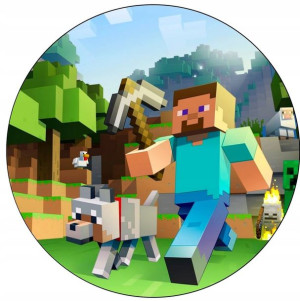 Opłatek Na Tort 20cm Minecraft Twój Napis Gratis
