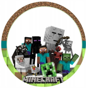 Opłatek Na Tort 20cm Minecraft Twój Napis Gratis