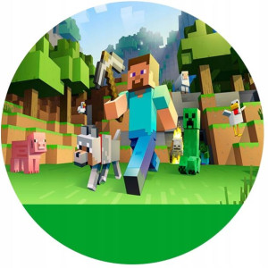 Opłatek Na Tort 20cm Minecraft Twój Napis Gratis