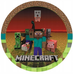 Opłatek Na Tort 20cm Minecraft Twój Napis Gratis