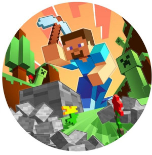 Opłatek Na Tort 20cm Minecraft Twój Napis Gratis