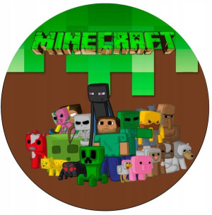 Opłatek Na Tort 20cm Minecraft Twój Napis Gratis