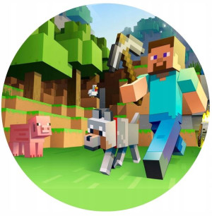 Opłatek Na Tort 20cm Minecraft Twój Napis Gratis