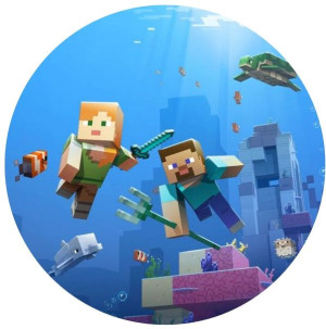 OPŁATEK NA TORT 20CM Minecraft NAPIS IMIĘ Prezent