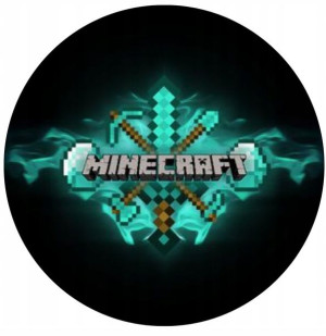 OPŁATEK NA TORT 20CM Minecraft NAPIS IMIĘ Prezent