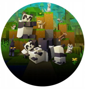 OPŁATEK NA TORT 20CM Minecraft NAPIS IMIĘ Prezent