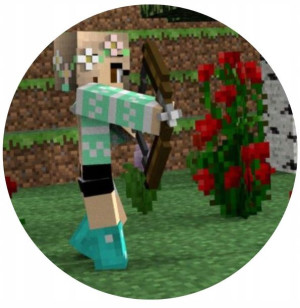 OPŁATEK NA TORT 20CM Minecraft NAPIS IMIĘ Prezent