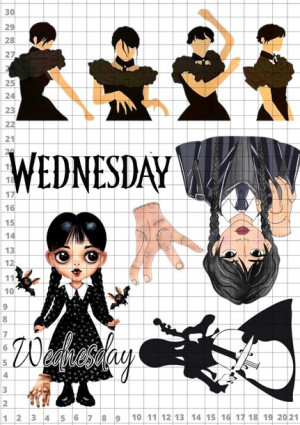Opłatek Na Tort Wednesday Addams Jenna Topper A4