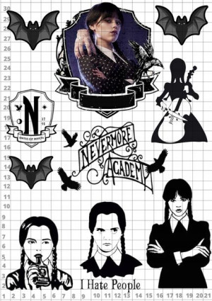 Opłatek Na Tort Topper A4 Wednesday Adams Wendsday