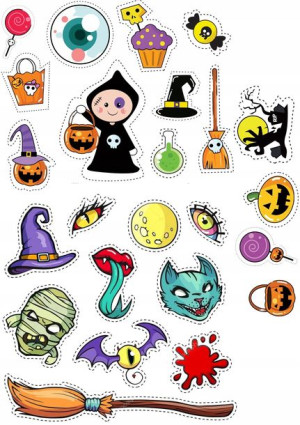 Opłatek Na Tort Topper Halloween Słodycze