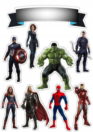 Opłatek Na Tort A4 Topper Avengers Twój Napis