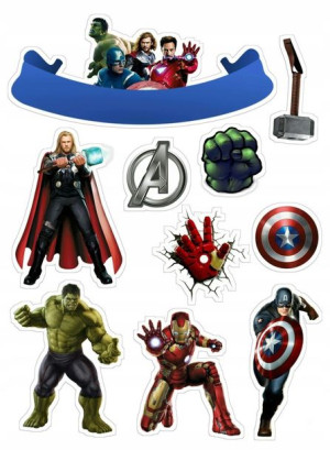 Opłatek Na Tort A4 Topper Avengers Super Jakość