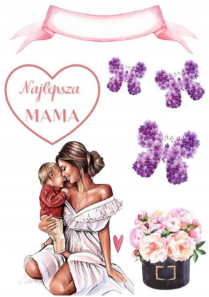 Opłatek Na Tort Dzień Matki Mamy Zestaw 3xgratis X