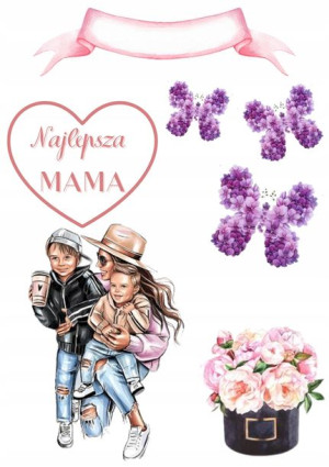 Opłatek Na Tort Dzień Matki Mamy Zestaw 3xgratis F