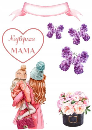 Opłatek Na Tort Dzień Matki Mamy Zestaw 3xgratis D