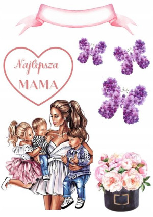 Opłatek Na Tort Dzień Matki Mamy Zestaw 3xgratis W