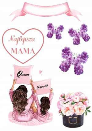Opłatek Na Tort Dzień Mamy Matki Zestaw 3xgratis 8