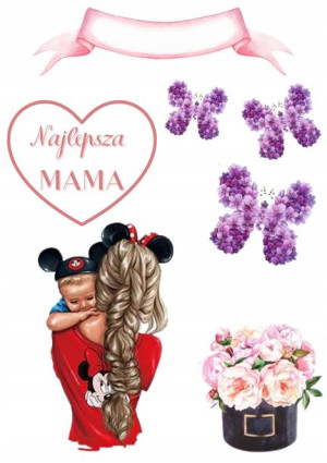 Opłatek Na Tort Dzień Mamy Matki Zestaw 3xgratis 6