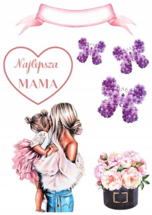 Opłatek Na Tort Dzień Mamy Matki Zestaw 3xgratis M