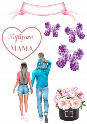 Opłatek Na Tort Dzień Mamy Matki Zestaw 3xgratis N