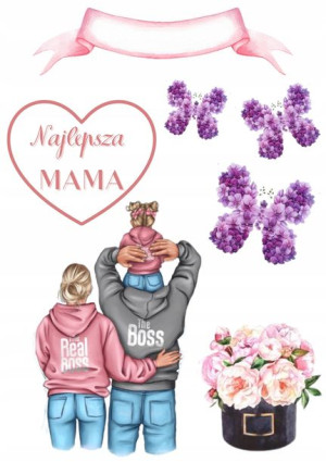 Opłatek Na Tort Dzień Mamy Matki Zestaw 3xgratis B