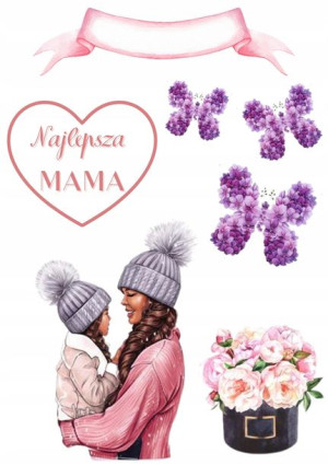 Opłatek Na Tort Dzień Mamy Matki Zestaw 3xgratis K
